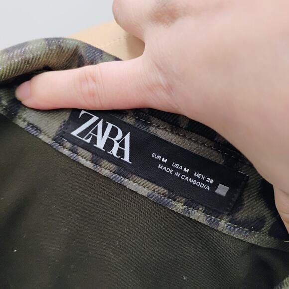 Zara Animal Print Overshirt, Size M lapel collar long cuffed Sleeves shacket - Picture 13 of 14